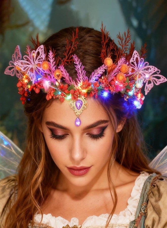 كامبسيس طوق رأس مزين بتاج زهور مضيء من كامبسيس، إكسسوارات شعر خيالية للنساء - Image 2