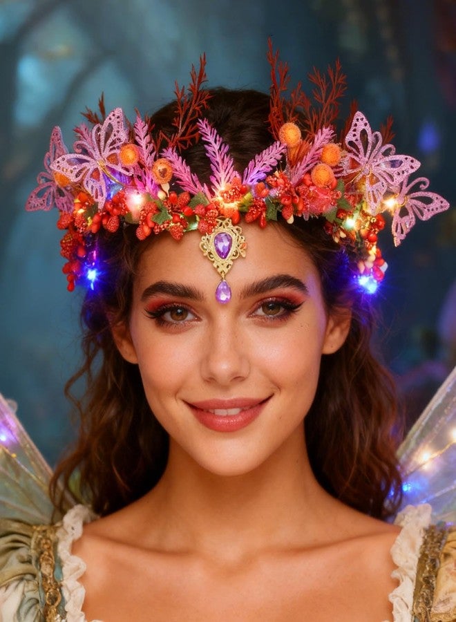 كامبسيس طوق رأس مزين بتاج زهور مضيء من كامبسيس، إكسسوارات شعر خيالية للنساء - Image 1