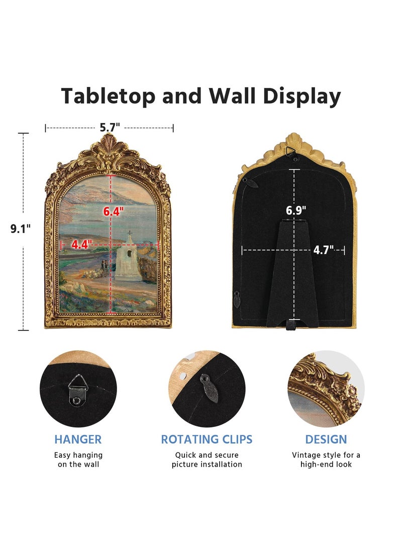 طبعات فن الحائط الكلاسيكية مع إطار الصورة الذهبية الفاخرة، لوحات زيتية لقراءة الفتيات زيت القماش زينة غرفة المزرعة غرفة الدراسة لغرفة النوم، هدية لعيد ميلاد أحباء الكتب، (M,5.7x9.06) - Image 5