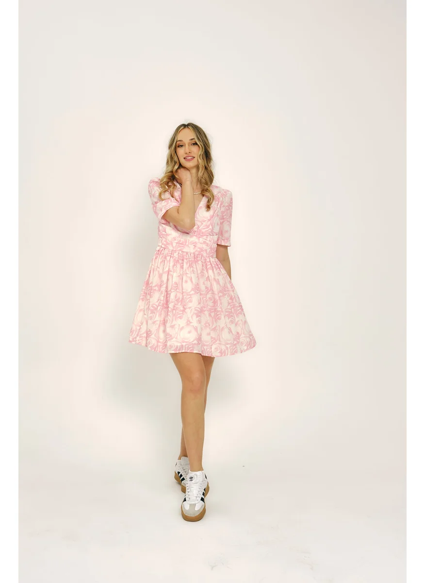 Virgio Virgio Floral Print Puff Sleeve Fit & Flare Mini Dress