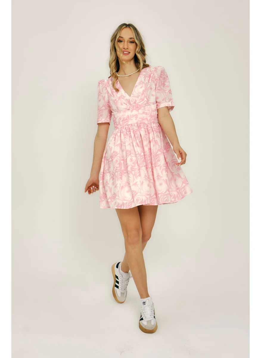 Virgio Virgio Floral Print Puff Sleeve Fit & Flare Mini Dress