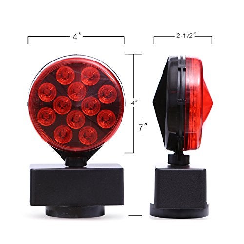 CZC AUTO 12V LED Magnetic Towing Light Kit for Boat Trailer RV Truck - Magnetic Strength 55 Pounds - Image 3
