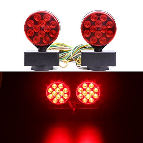 CZC AUTO 12V LED Magnetic Towing Light Kit for Boat Trailer RV Truck - Magnetic Strength 55 Pounds - Image 2