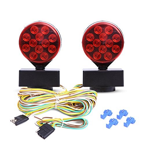 CZC AUTO 12V LED Magnetic Towing Light Kit for Boat Trailer RV Truck - Magnetic Strength 55 Pounds - Image 1