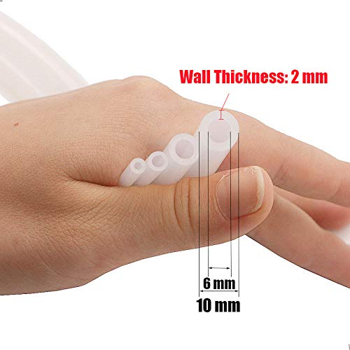 QJZXUEZHEN Silicone Tube 1/4"(6mm) ID x 3/8"(10mm) OD Clear Flexible Silicone Rubber Tubing Water Air Hose Pipe Transparent (3.3ft / 1m；6 x 10mm) - Image 2