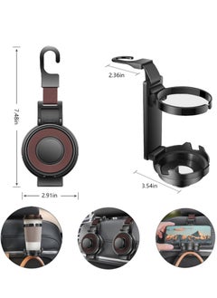 Excefore Car Seat Headrest Hook, 3 in 1 Car Purse Hook with Phone Holder and Car Cup Holder for Car Seat Organizer Behind Over The Seat Hook Hang Purse or Bags,Cups and Phone, Brown, 1 Pcs  - Image 2