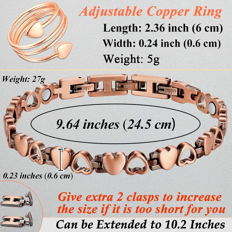Cigmag Copper Anklet for Women Ultra Magnets - Magnetic Ankle 99% Pure Copper Adjustable - with Sizing Tool and Present Box - Image 4