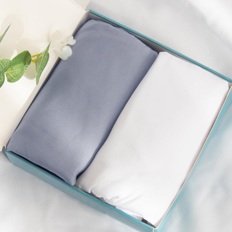 Biloban Bassinet Sheets Fit for Rectangle, Hourglass or Oval Bassinet Mattress, Universal Fitted Sheet Set for Various Bassinet Mattress Pad, 2 Pack, Ultra Soft Microfiber Sheets, White & Gray - Image 5