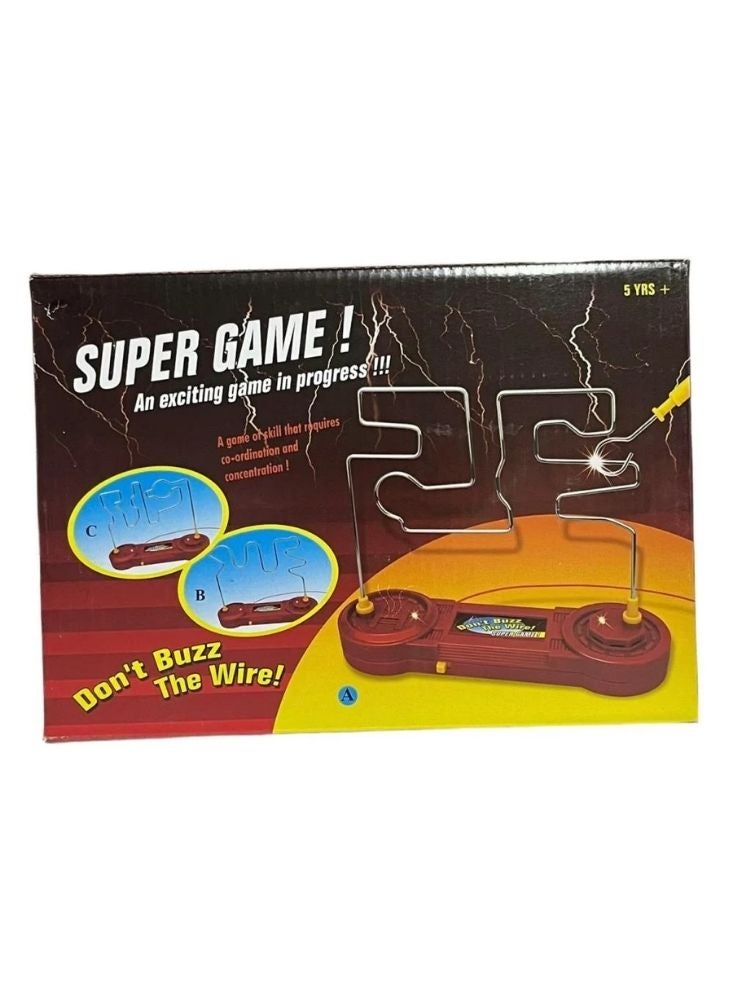 Premium Super Game Buzz Wire Electric Skill Game for Kids – Classic Don’t Touch the Wire Challenge Toy, Red & Yellow Base, Concentration and Hand-Eye Coordination Game - Image 1
