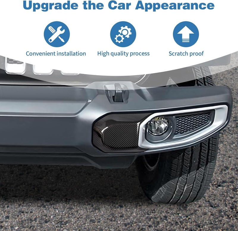 PDKLIN Jeep JL Front Bumper Trim Cover - Carbon Fiber - Image 5