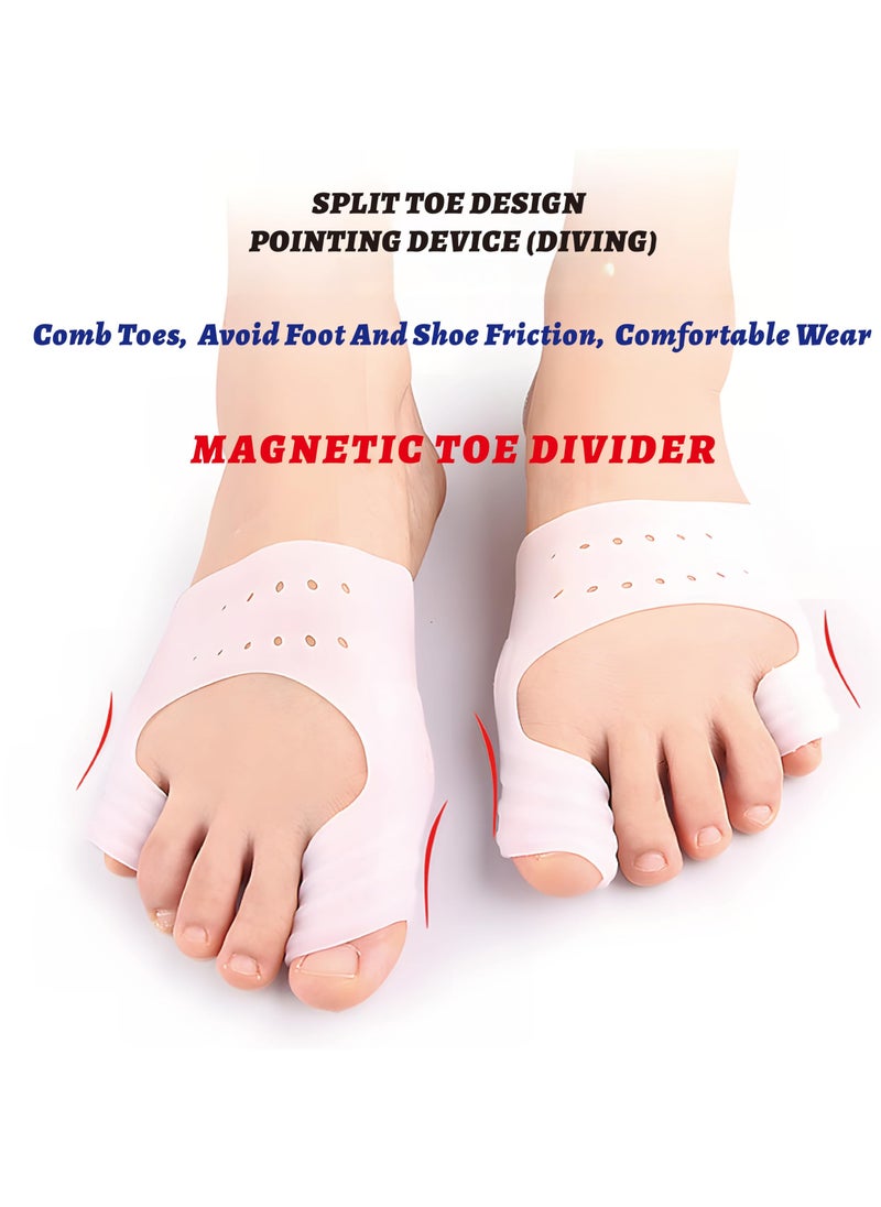 KASTWAVE 4 Pcs Big toe valgus orthotics, Toe Separator, Bunion Corrector, Bunion Corrector Cushion, Toe Spacers, Soft & Breathable ( White+Skin Color )  - Image 5