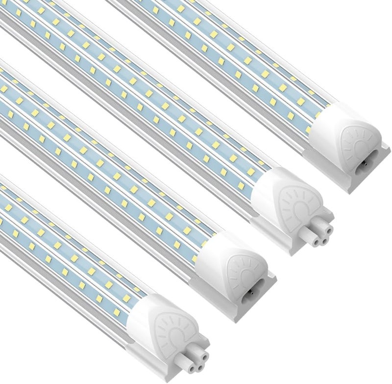 SHOPLED LED Shop Light 4FT, 48W 5000K Daylight White, 7200LM D-Shape 300° Beam Angle, Linkable T8 LED Tube Lights Fixtures, 4 Foot Shop Lights for Workshop Garage Basement, ETL Listed, 4 Pack - Image 1