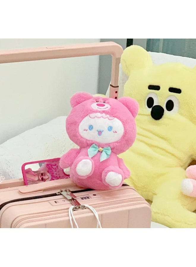 Cute Plush 8-inch Doll Machine Plush Toy Doll Flow Catch Doll Wedding Throw Gift Doll-Color:Pink Bear-Height:25cm - Image 1