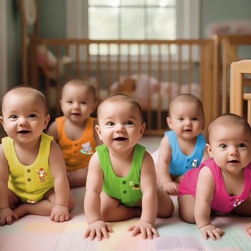 Toddylon Baby Cotton Printed New Born Baby Clothes Jhablas & Nappies Set | Clothing Sets | Sleeveless Shirts | Cloth Diaper | Langot | Dress (0-6 Months), Multicolour - Image 2