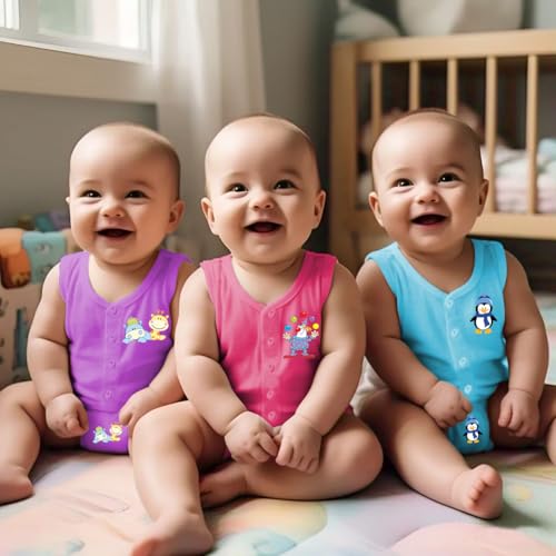 Toddylon Baby Cotton Printed New Born Baby Clothes Jhablas & Nappies Set | Clothing Sets | Sleeveless Shirts | Cloth Diaper | Langot | Dress (0-6 Months), Multicolour - Image 5