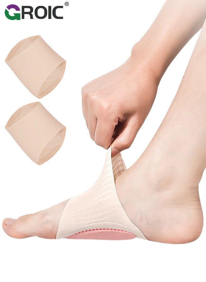 GROIC 1 Pair Arch Support Pads, Pronation Orthotics Flat Feet Pad Insole,Foot Braces for Fallen Arches, Heel Pain and Achy Feet,Soft Gel Cushion,Adjustable Orthotic Arch Support for Women Men - Image 1