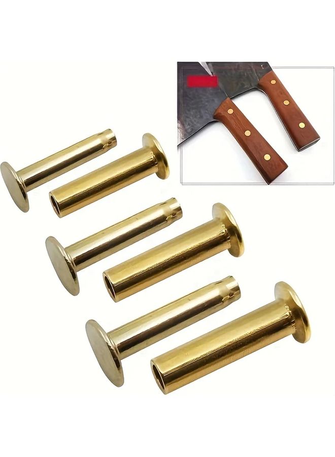 10pcs Brass Rivet Set 0.27x0.62in for Leather Craft Tool - Image 3