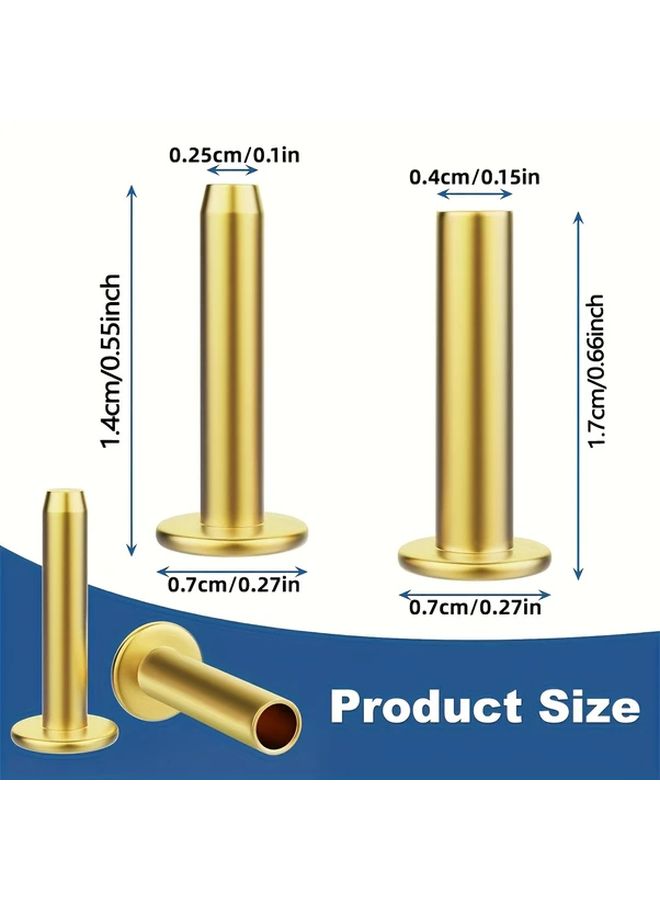 10pcs Brass Rivet Set 0.27x0.62in for Leather Craft Tool - Image 2