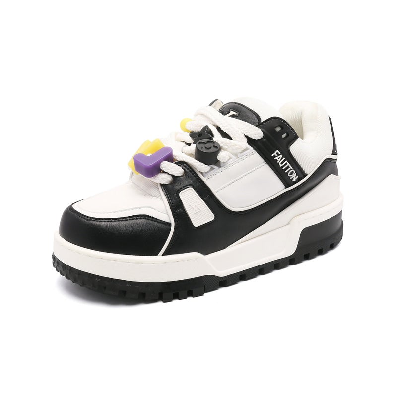 Chubby Ding Platform Shoes Men'S Thick Bottom Couple Panda White Shoes Men'S And Women'S Street Style Trendy Shoes - Image 1