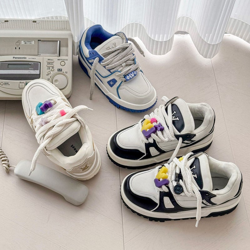 Chubby Ding Platform Shoes Men'S Thick Bottom Couple Panda White Shoes Men'S And Women'S Street Style Trendy Shoes - Image 2
