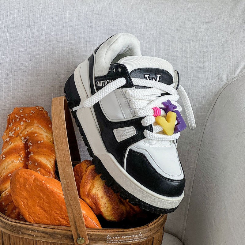 Chubby Ding Platform Shoes Men'S Thick Bottom Couple Panda White Shoes Men'S And Women'S Street Style Trendy Shoes - Image 3