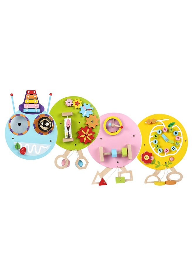JSAITOYS Montessori Toy 3D Caterpillar Decorative Wall Panel Toddler Wood Busy Board  - Image 1