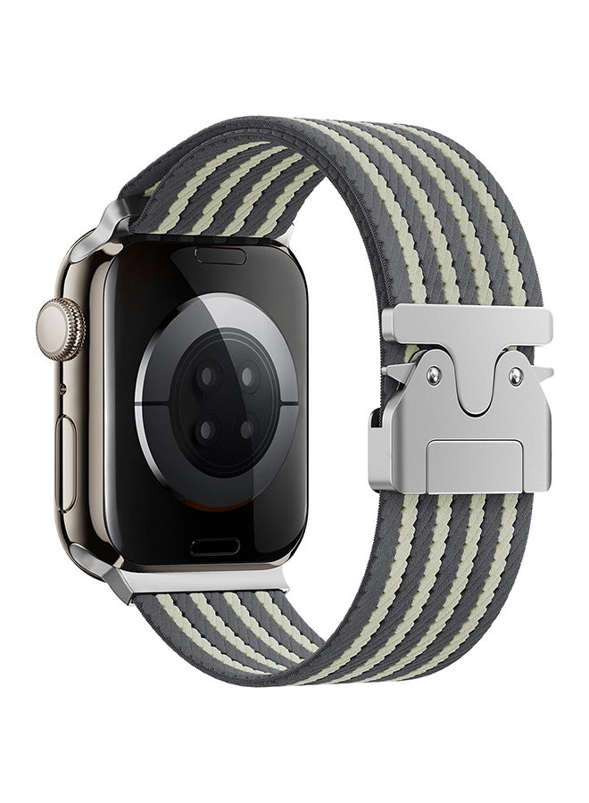 O Ozone Nylon Sport Loop Watch Bands for Apple Watch 10 | Ultra 2 | 9 | 8 | 7 | 6 | SE, 49/46/45/44mm, Elastic Nylon Strap with Parachute Metal Lock - Grey - Image 1