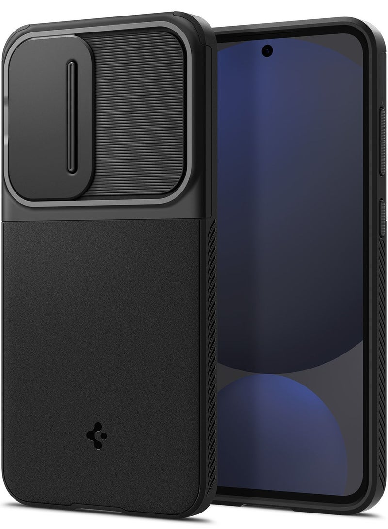 Spigen Optik Armor Samsung Galaxy S24 FE Case Cover with Camera Lens Protector - Black - Image 1
