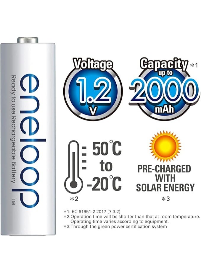 Panasonic Eneloop AA 1.2V 1900mAh Rechargeable Batteries – Pack of 24 – Low Self-Discharge NiMH Cells – Up to 2100 Recharge Cycles – Pre-Charged & Eco-Friendly Power - Image 5