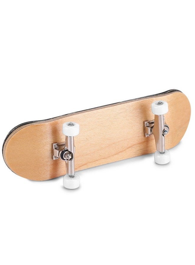 Raguso 1Pc Maple Wooden Alloy Fingerboard Finger Skateboards Mini Fingerboard with Soft Pad Bearing Wheels and Box Reduce Pressure Kids Gifts(White) - Image 3