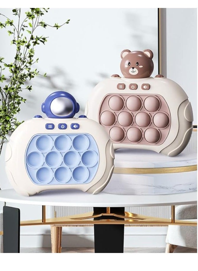 Halayaya Pop It Game Quick Push Game Console Quick Response Game Toy, Push Pop Bubble Fidget Sensory Toy (Bear)