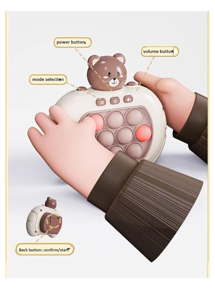 Halayaya Pop It Game Quick Push Game Console Quick Response Game Toy, Push Pop Bubble Fidget Sensory Toy (Bear)