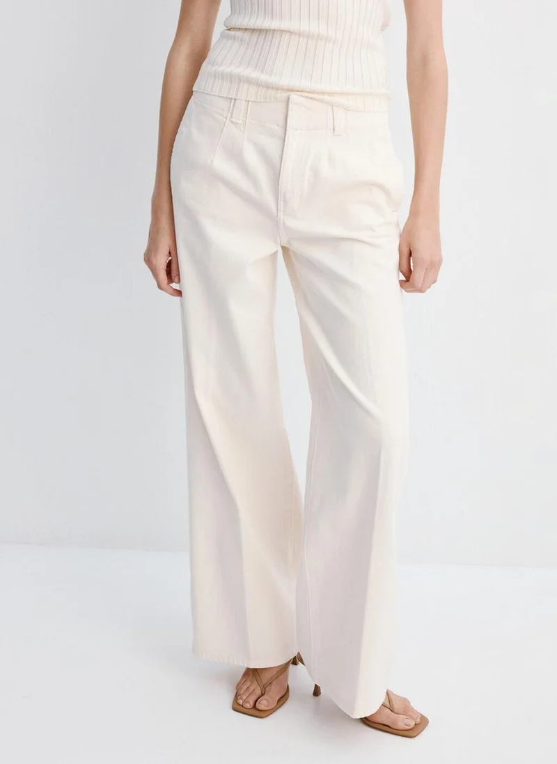 مانجو Wide leg mid-rise jeans