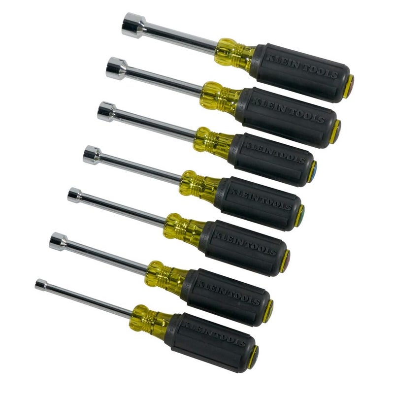 Klein Tools 631 Tool Set, Made in USA, Nut Driver Set w/Hex Nut Sizes 3/16, 1/4, 5/16, 11/32, 3/8, 7/16 and 1/2-Inch on 3-Inch Full Hollow Shaft, 7-Piece - Image 5
