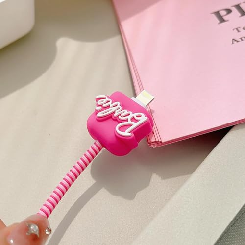 Like Star Protective Case Cover 4in1 Compatible with Apple 20W/18W iPhone USB-C Power Adapter Charger Protection Case with Wire Saver, 3D Cartoon Character Case 360 Degree Protection Cover(Barbie) - Image 3