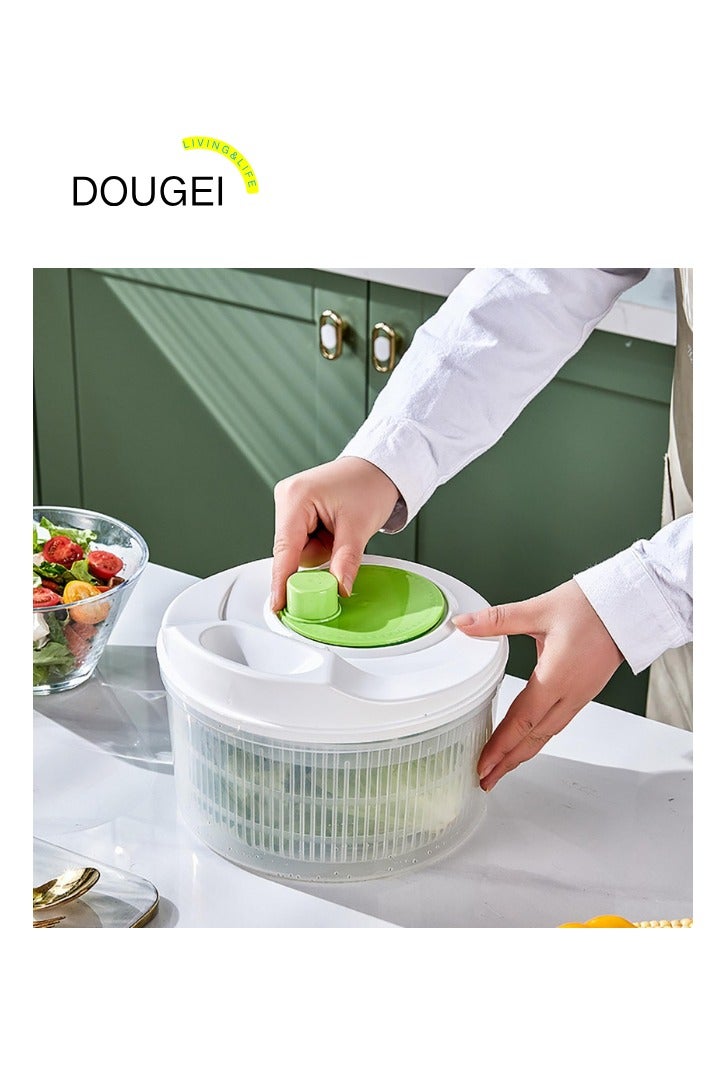 DOUGEI 3l Rotating Vegetable Strainer with Bowl Salad Spinner Vegetable Washer Fruit Vegetable Bowl Salad Spinner with Cover Vegetable, Good Grips Salad Spinner, Kitchen Tool for Lettuce Dryer Salad Shooter Small Salad Spinner - Image 1