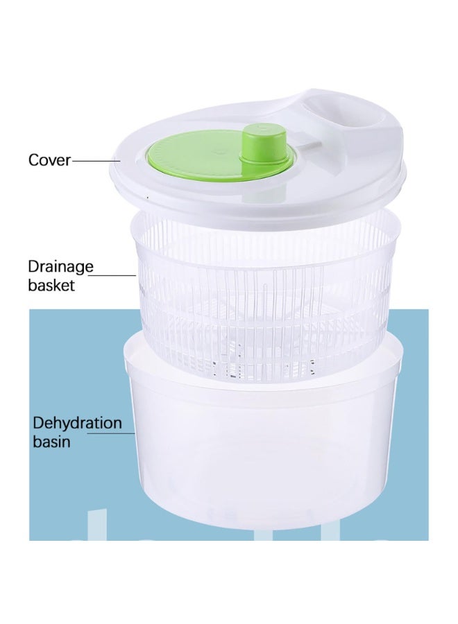 DOUGEI 3l Rotating Vegetable Strainer with Bowl Salad Spinner Vegetable Washer Fruit Vegetable Bowl Salad Spinner with Cover Vegetable, Good Grips Salad Spinner, Kitchen Tool for Lettuce Dryer Salad Shooter Small Salad Spinner - Image 2