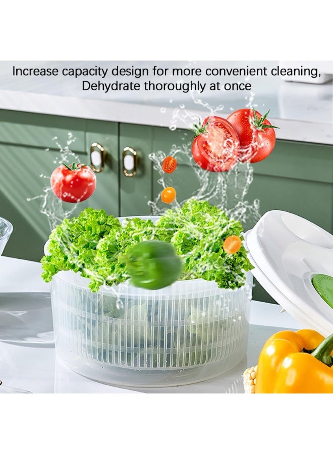 DOUGEI 3l Rotating Vegetable Strainer with Bowl Salad Spinner Vegetable Washer Fruit Vegetable Bowl Salad Spinner with Cover Vegetable, Good Grips Salad Spinner, Kitchen Tool for Lettuce Dryer Salad Shooter Small Salad Spinner - Image 5