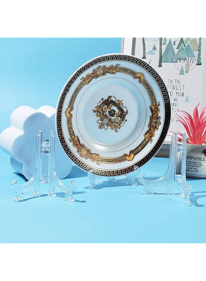 erorex Clear Display Stand 24 Pack Plastic Easel Plate 12.5 Cm Plate Holder Foldable Plate Stand Plate Display Stands For Home Decoration Birthdays Display Pictures Or Other Items - Image 3
