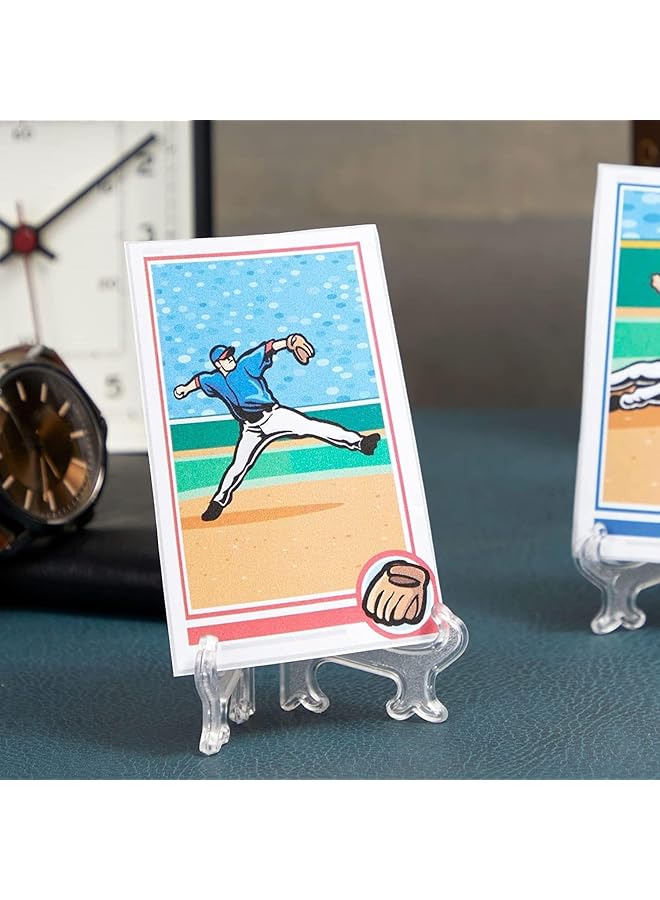 erorex Clear Display Stand 24 Pack Plastic Easel Plate 12.5 Cm Plate Holder Foldable Plate Stand Plate Display Stands For Home Decoration Birthdays Display Pictures Or Other Items - Image 5