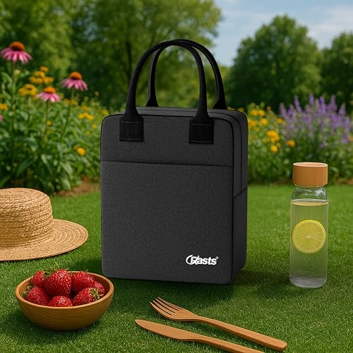 Crasts Insulated Lunch Bag Office Tiffin Bags for Men and Women, Hot & Cold Travel Lunch Box for Men, Tiffin Box & Bottles, Lunch Bag for Office, Picnic Bag (Black) - Image 5
