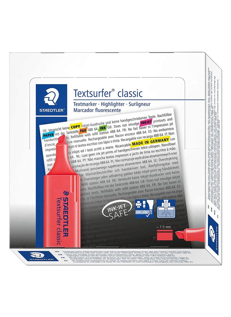 Steadtler - 10-Piece Text surfer Highlighter Red - Image 1
