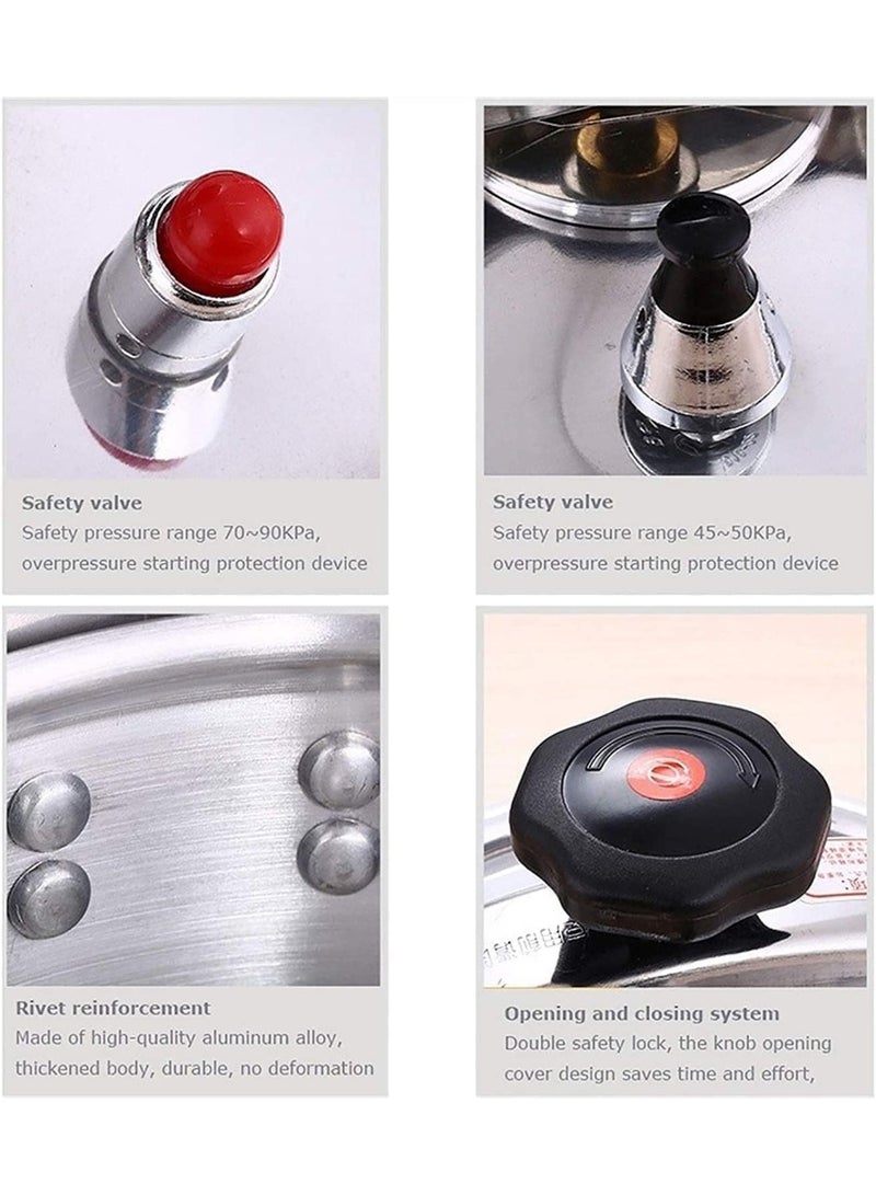 Pressure Cooker/Canner Aluminum 20 Liters, Bakelite Handle Mirror Polishing, Super Safety Lock, Cook Food in Less Time, Easy to Open & Close, Suitable For All Kinds of Stoves (20 Liters) - Image 5