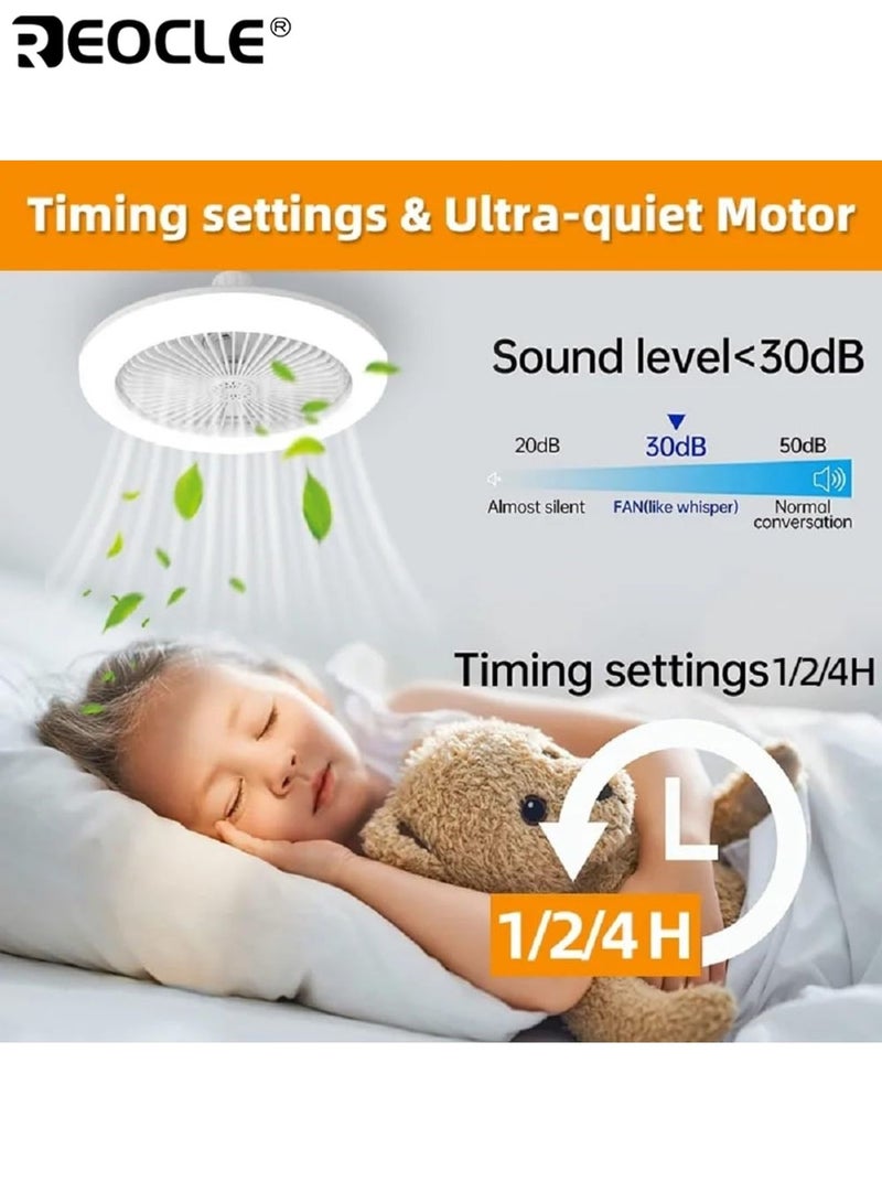 ريوكل مروحة سقف مزودة بإضاءة LED قابلة للتعديل بثلاث سرعات، تأتي مع جهاز تحكم عن بعد، بتصميم عصري نحيف، سهلة التركيب، مثالية للحمامات وغرف النوم وغرف الدراسة والمعيشة ومناطق الطعام - Image 2