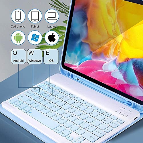 AnMengXinLing Lovely Keyboard Case for iPad 9th/8th/7th Generation with Mouse,Case for iPad9 iPad8 iPad7 10.2 inch with Pencil Holder and Deatachable Keyboard Mouse, New Pink - Image 4