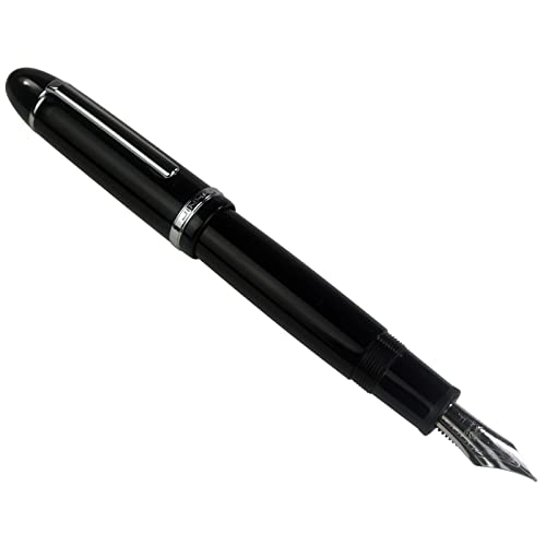 Baldheadsally Jinhao X159 Black Fountain Pen # 8 Fine Point Silver Trim Smooth Writing Instrument with Converter - Image 3