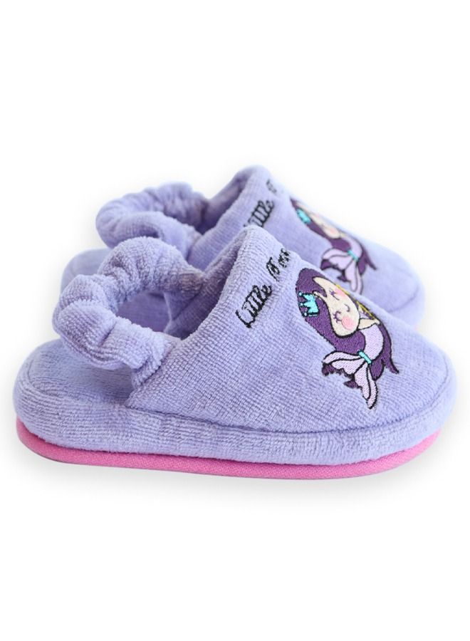 Kids Slippers, 4-5 Years Old, 20cm 100% Cotton, Kids Indoor Slippers, Non-Slip Soft Sole, Slip-On Lightweight, Breathable, Ideal for Home, Bath, Indoor Use, Little Mermaid Design, For Boys and Girls - Image 4