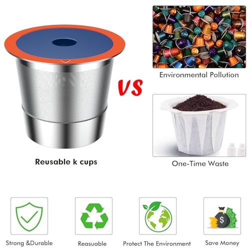 YEOSEN Stainless Steel Reusable K Cups for Keuring 2.0 and 1.0, Reusable Coffee Pods for Keuring Coffee Maker,Permanent Reusable K Cups Sturdy Coffee Filters (1 PACK) - Image 5