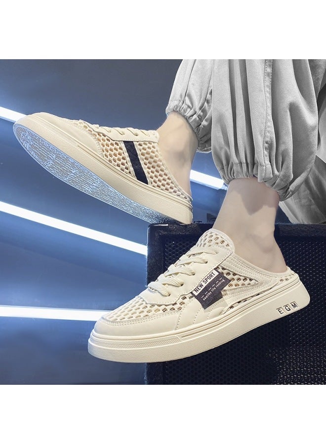 Baotou Slippers For Men, Summer Outdoor Non-slip Slip-on Office Half-slippers, Large Size Sports Driving Beach Sandals