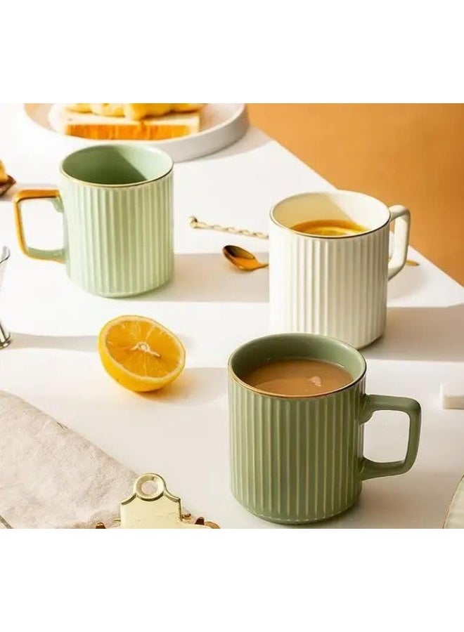 4-Pack 350ml Porcelain Coffee Mugs – Stylish Korean-Style Mugs for Hot & Cold Drinks, Cappuccino, Tea, Iced Coffee, Dishwasher & Microwave Safe - Image 3